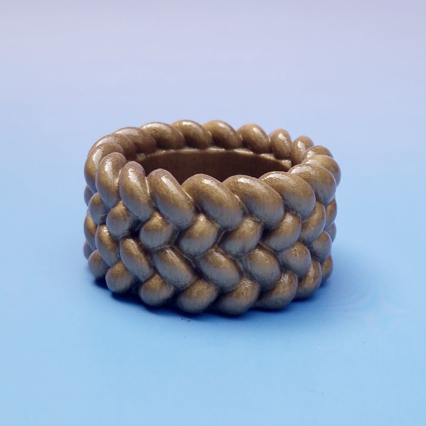 Suporte de Vela Trançado Dourado