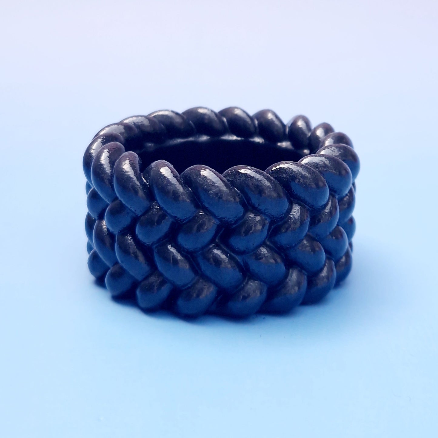 Suporte de Vela Trançado Preto