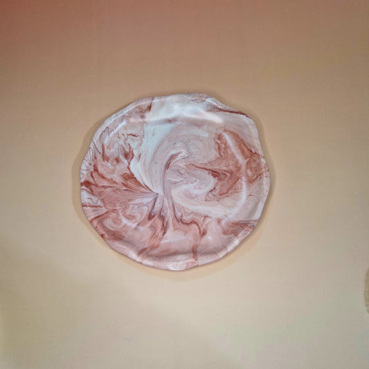 Prato Decorativo para Velas em Mármore Terracota