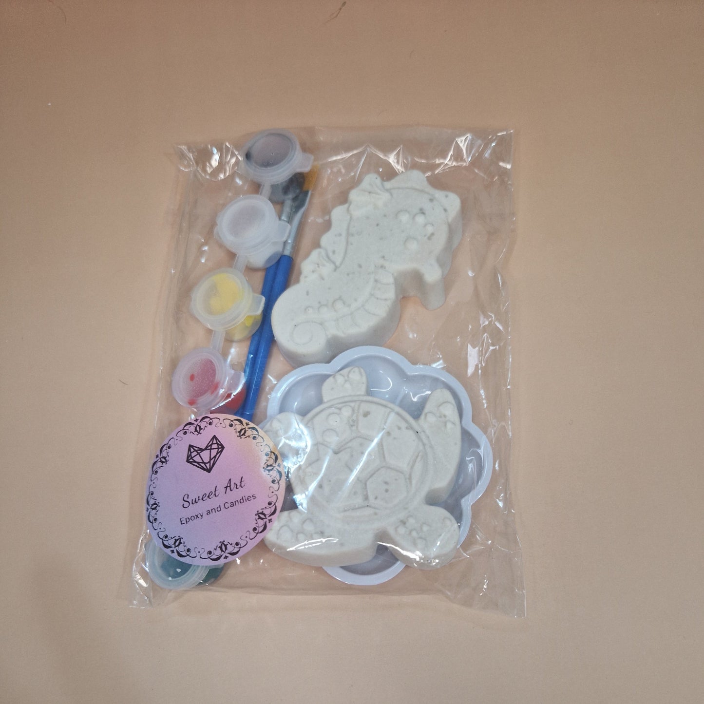 Kit de Pintura Criativo – Concha e Rabo de Sereia em Jesmonite