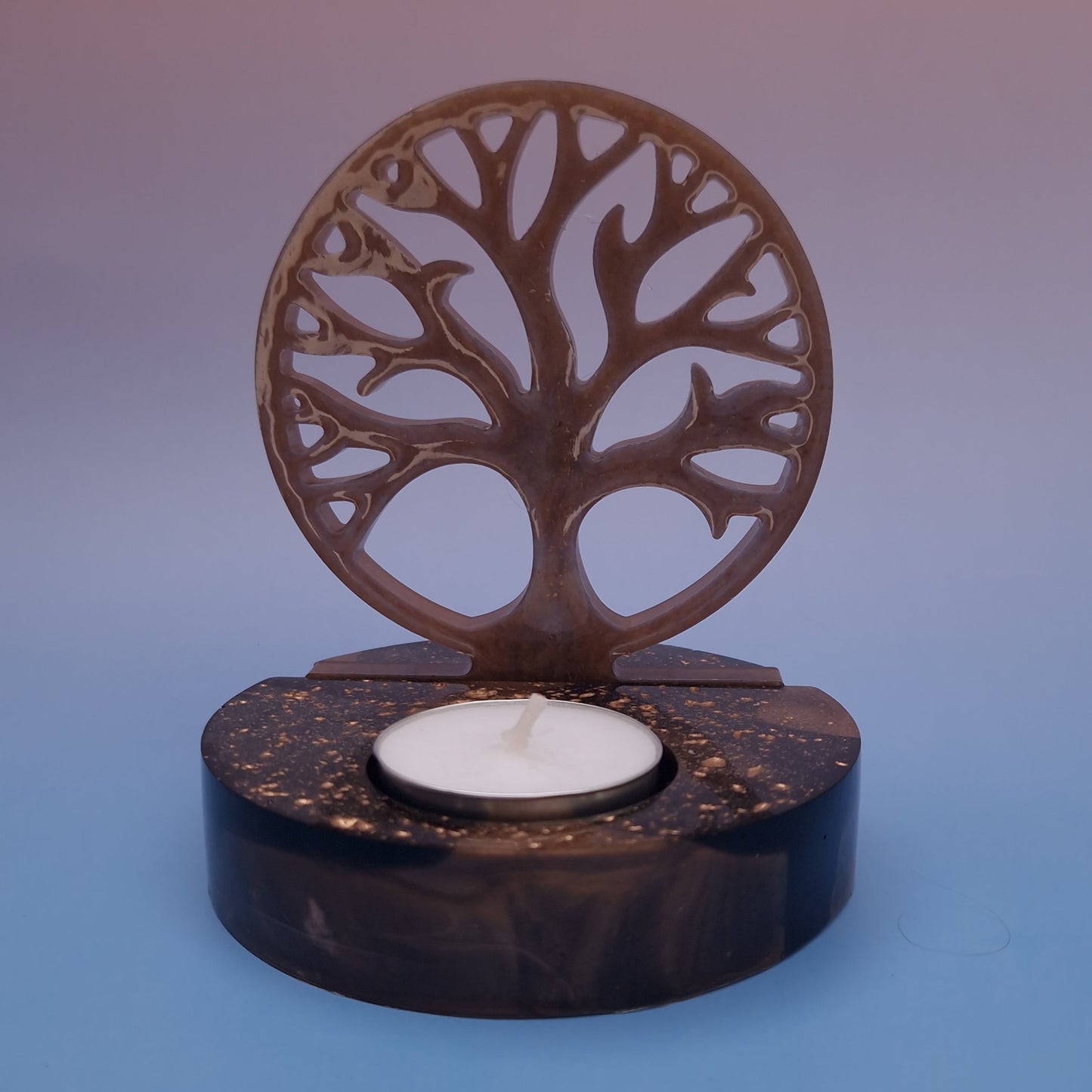 Porta-Velas Árvore da Vida em Resina