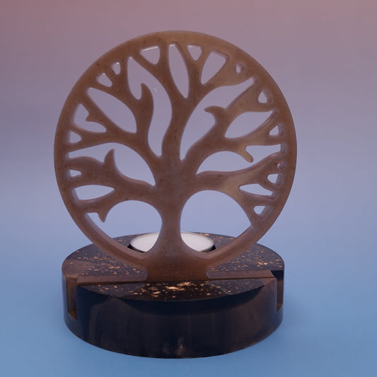 Porta-Velas Árvore da Vida em Resina