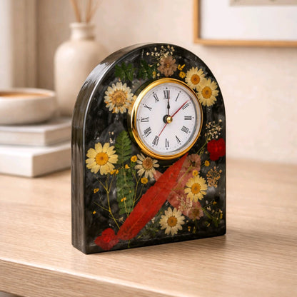 Relógio Decorativo Floral em Resina – Edição Botânica Elegante