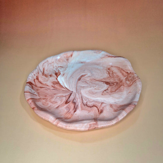 Prato Decorativo para Velas em Mármore Terracota