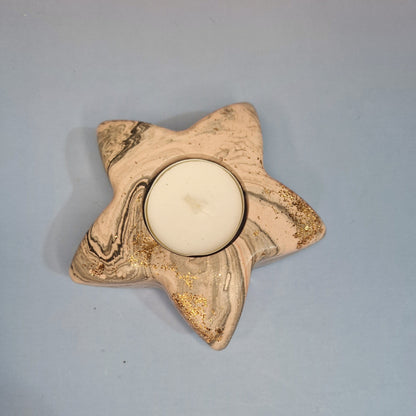 Conjunto Céu Dourado – 3 Porta-Velas em Jesmonite