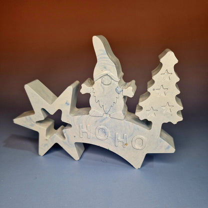 "HO HO" Christmas Decoration in Jesmonite
