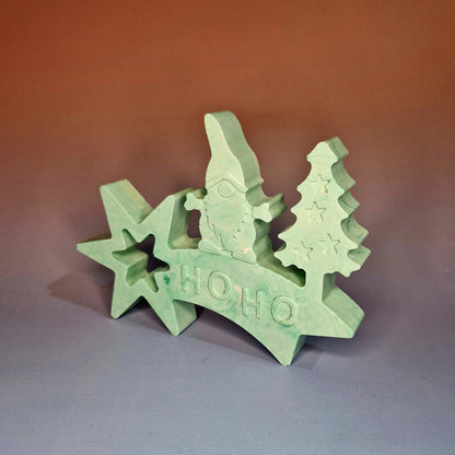 "HO HO" Christmas Decoration in Jesmonite