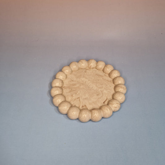 Prato decorativo bubble em jesmonite bege 11 cm