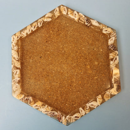 Hexagonal Epoxy Resin Puzzle – “Ocean”