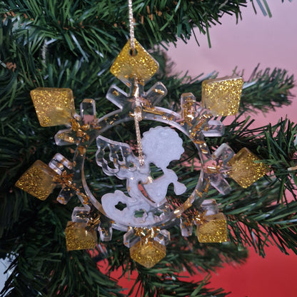 Christmas Ornament "Snowflake with Angel Pendant"