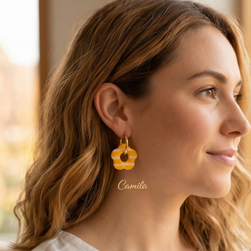 Pendentifs pour Boucles d'Oreilles Interchangeables en Pâte Polymère (pour Créoles)