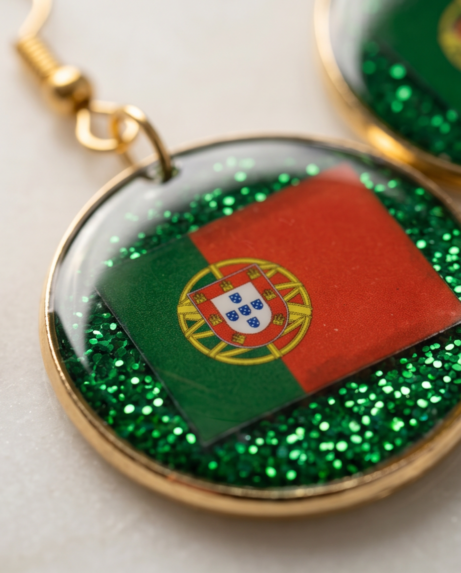 Boucles d'oreilles Drapeau du Portugal – Édition Limitée Mondial 2026