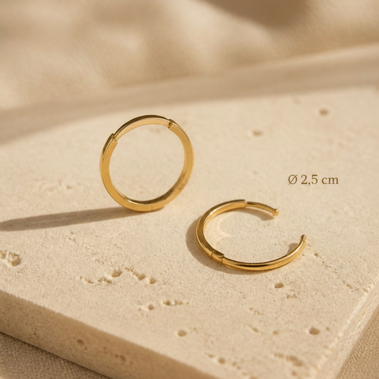 argola aco inoxidavel 2.5 cm dourado