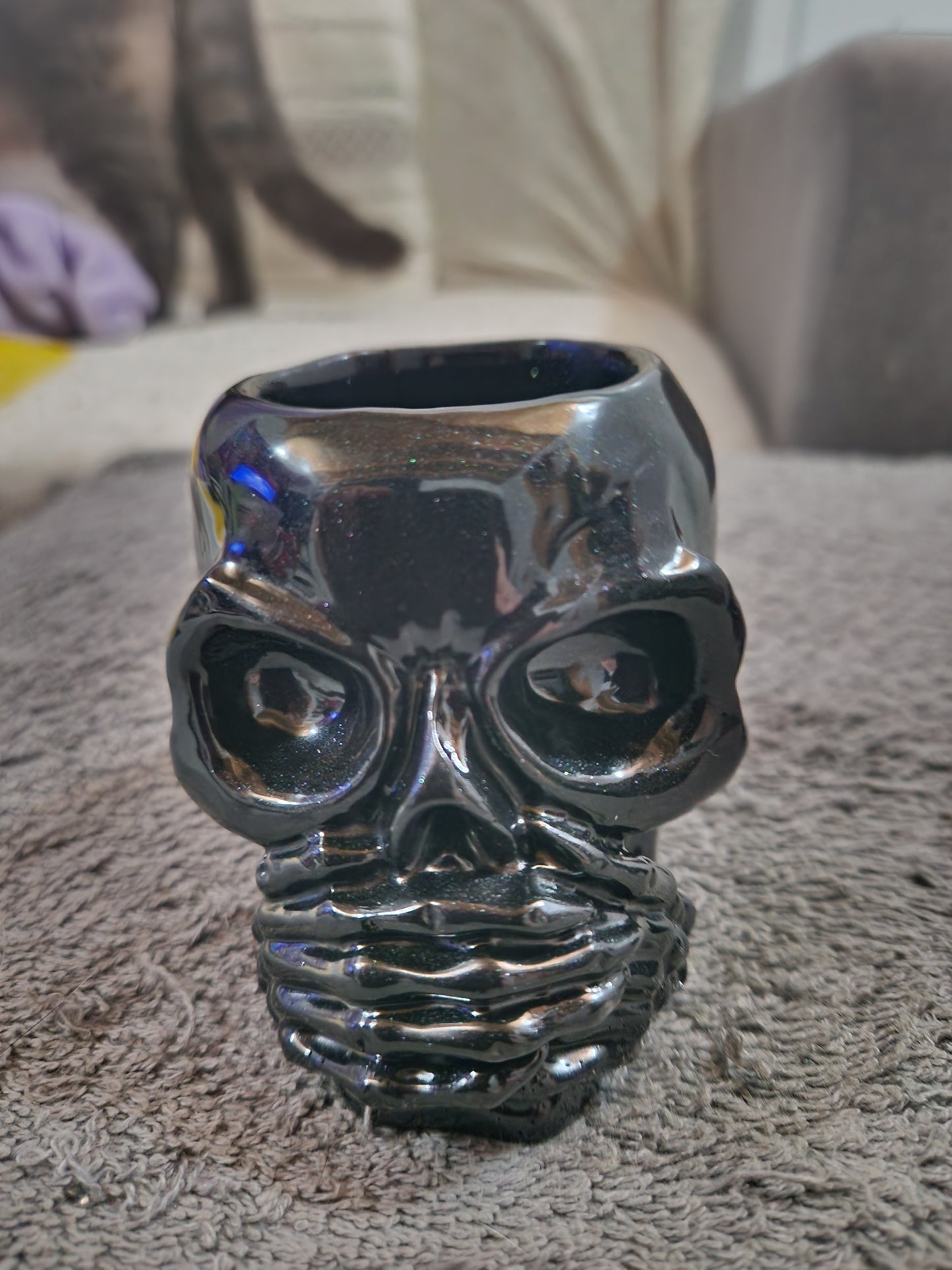 Conjunto de 3 Copos Caveira Decorativos – Não Vejo, Não Falo, Não Ouço