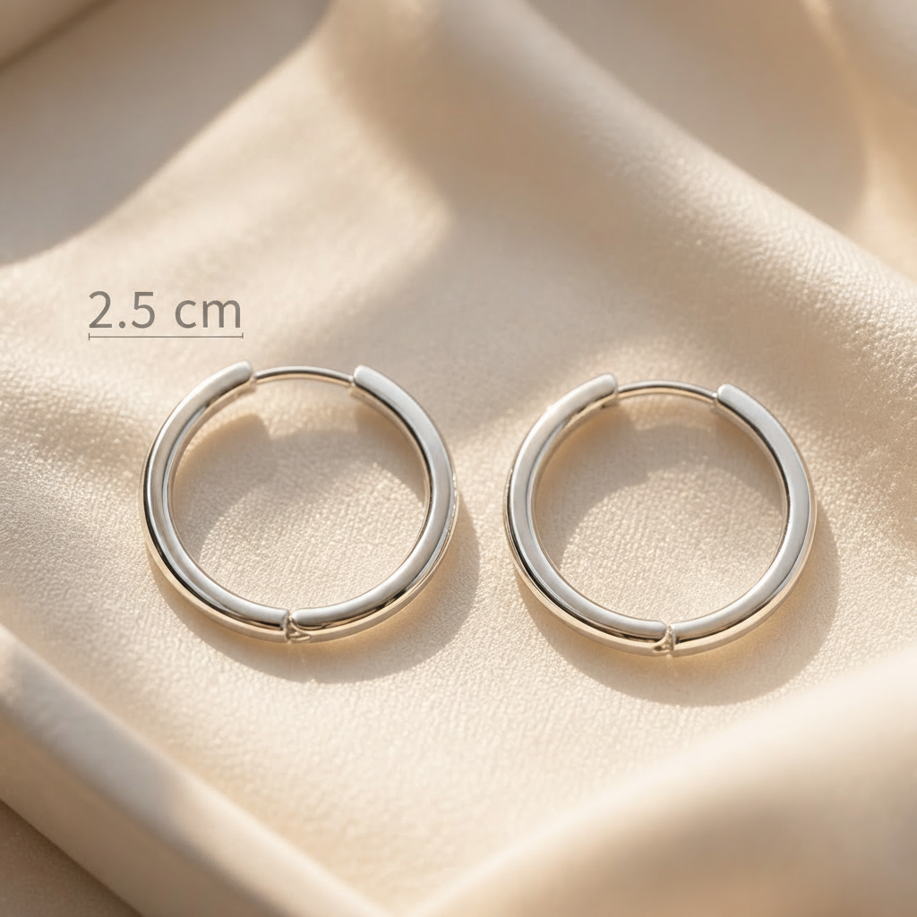 argola redonda 2.5 cm prata